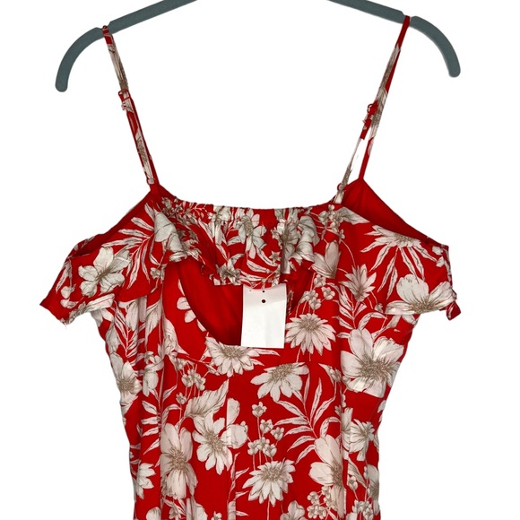 BNWT Red Floral Print Summer Dress - Picture 8 of 9